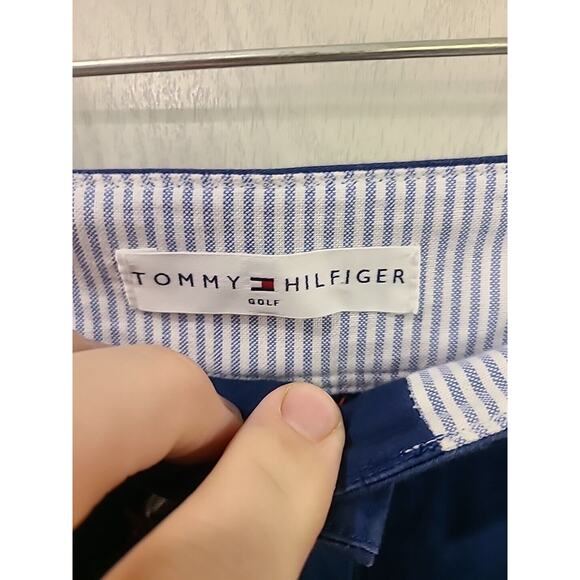 TOMMY HILFIGER Golf Crop Pants Blue Orange Pelican Embroidered Bird Capri 8 - Picture 6 of 9